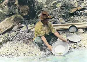 Keystone Prints: Miner Panning For Gold