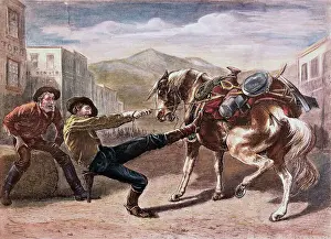 Saddle Prints: Miner Pulling Horse