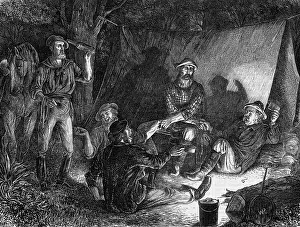 Camping Prints: Miners Celebrating Christmas