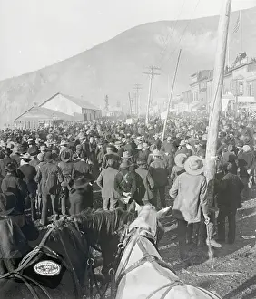 Dawson City Prints: Miners Crowding Street
