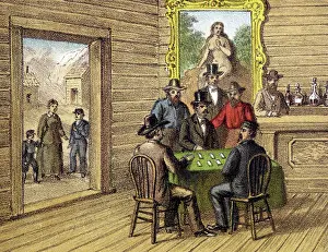 Cards Prints: Miners playing cards