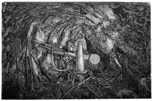 Hydraulics Prints: Miners using big hydraulic chisels