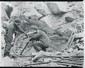 Manitoba Prints: Miners Working in Open Pit