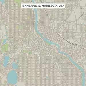 Images Dated 14th July 2018: Minneapolis Minnesota US City Street Map
