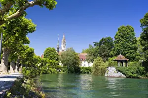Pavilion Prints: Minster of Our Lady with Lake Constance in the front and the Pavilion of Dominicans Island