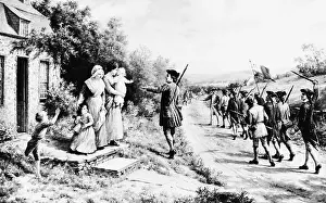 Minuteman Leaving Family to Join War