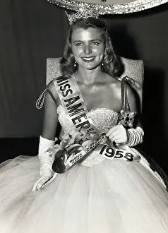 Miss America of 1958 Sitting on Throne
