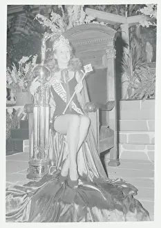 Miss America Sitting on Throne