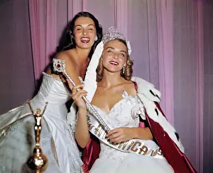 Strapless Prints: Miss Americas 1951 and 1952 Posing for Camera