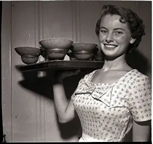 Waitress Prints: Miss California Serving Salad