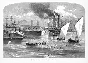 Images Dated 20th January 2018: Mississippi River at New Orleans, Louisiana, United States, American Victorian Engraving, 1872