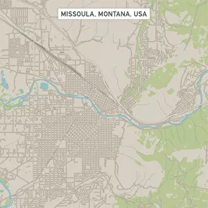 Montana Gallery: Missoula Montana US City Street Map