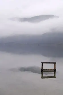 Slovenian Prints: Mist over Lake Bohinj in autumn, Slovenia, Europe