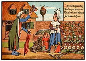 Removing Prints: Mistress Mary Quite Contrary - Victorian nursery rhyme illustration