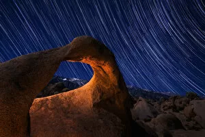 Images Dated 15th January 2018: Mobius Arch with star trail in Sierra Nevada mountains