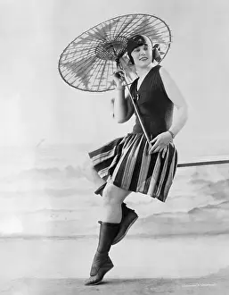 Model in 1920's Bathing Suit