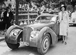 Model Besides Bugatti Car
