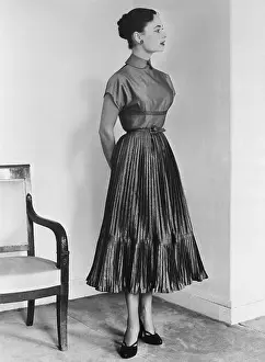 Model Posing In 1950'S Dior Dress