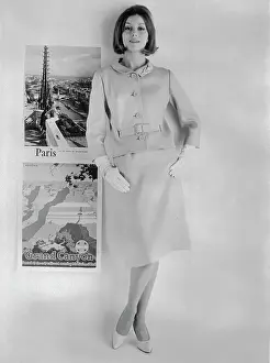 Model Posing in Beige Linen Suit
