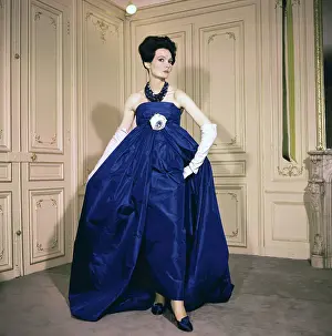 Model Posing in Evening Gown