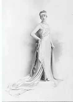 Model Posing in Evening Gown