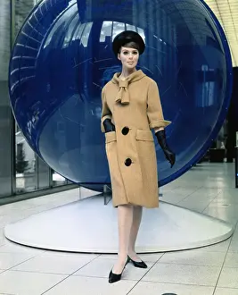 Ascot Prints: Model Posing in Yellow English Tweed Jacket