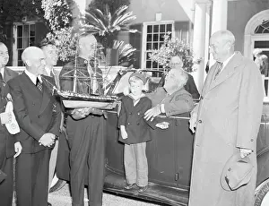 Presentation Prints: Model Of Ship Being Presented To Rooseve