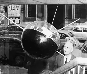 Scale Model Prints: Model of Sputnik in Store Window