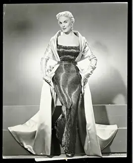 Modeling Prints: Model Wearing Beaded Evening Gown