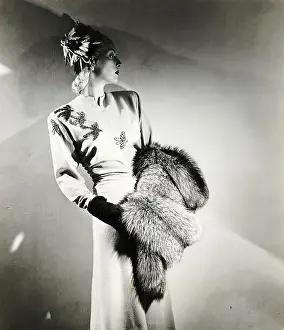 Model Wearing Bluebird Inspired Gown