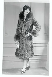 Model Wearing Caracul and Fox Fur