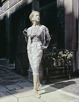 Model Wearing Ensemble by Norman Hartnell
