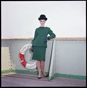 Model Wearing Ensemble by Pauline Trigere