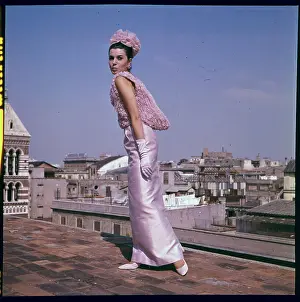Model Wearing Evening Dress by Tita Rossi