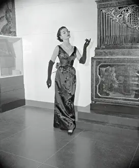 Model Wearing Evening Gown