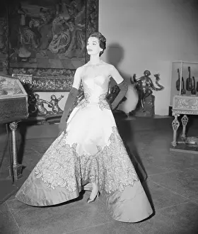 Charles James Prints: Model wearing Evening Gown