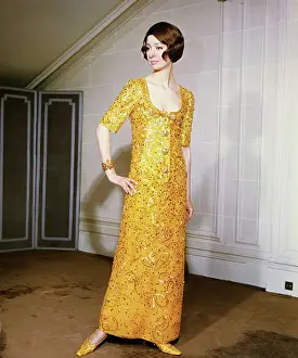 Model Wearing Evening Gown by Marc Bohan for Dior