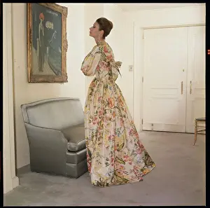 Model Wearing Housegown by Norman Norell
