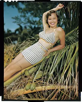 Model Wearing Margaret Newman Bathing Suit