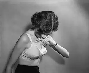 Model Wearing New Inflatable Brassiere