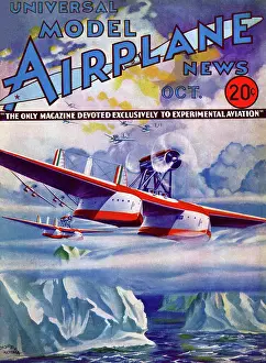 Magazine Prints: Modern Airplane - Flight over Icebergs in Experimental Plane