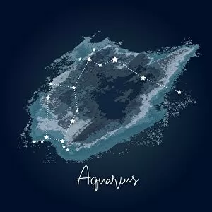 Square Gallery: Modern Night Sky Constellation - Aquarius