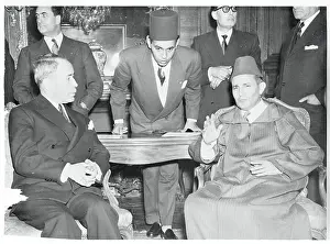 Mohammed Ben Youssef Conferring with Antoine Pinay