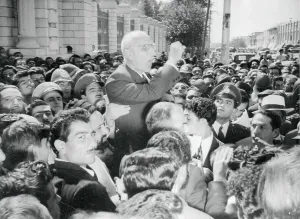 Iranian Prints: Mohammed Mossadegh Addressing A Mob