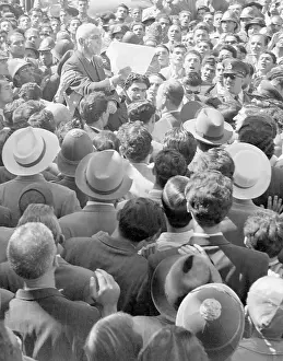 Iranian Prints: Mohammed Mossadegh Speaking to Crowd