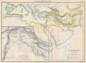 Mesopotamia Collection: Mohammedan empire map 1883