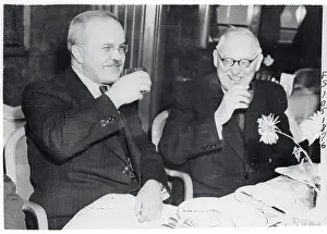 Molotov, Left, and Vyshinsky Toasting Each Other