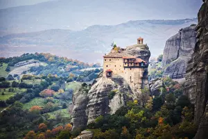 Thessaly Prints: Monastery perched on a cliff