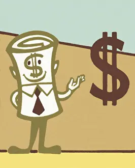 Investment Prints: Money Roll and Dollar Sign