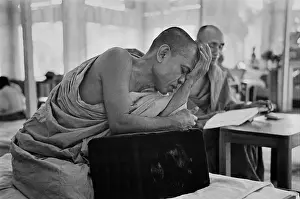 Burmese Prints: Monk Memorising